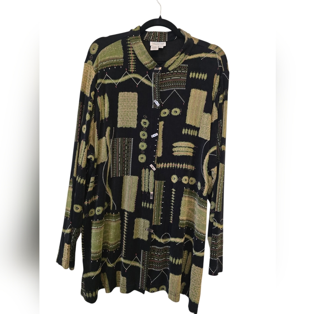 Coldwater Creek 2X Acetate Stretchy Artsy Slinky Blouse Tunic